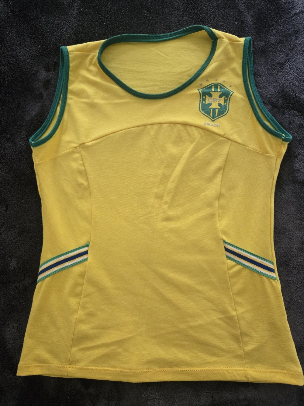 Brazil Yellow & Green Sleeveless Tank